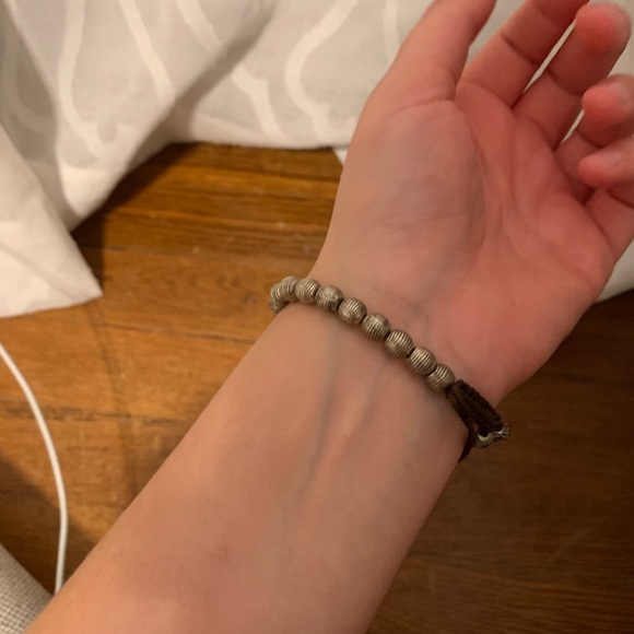 Brushed Silver Drawstring Bracelet - Picture 3 of 3